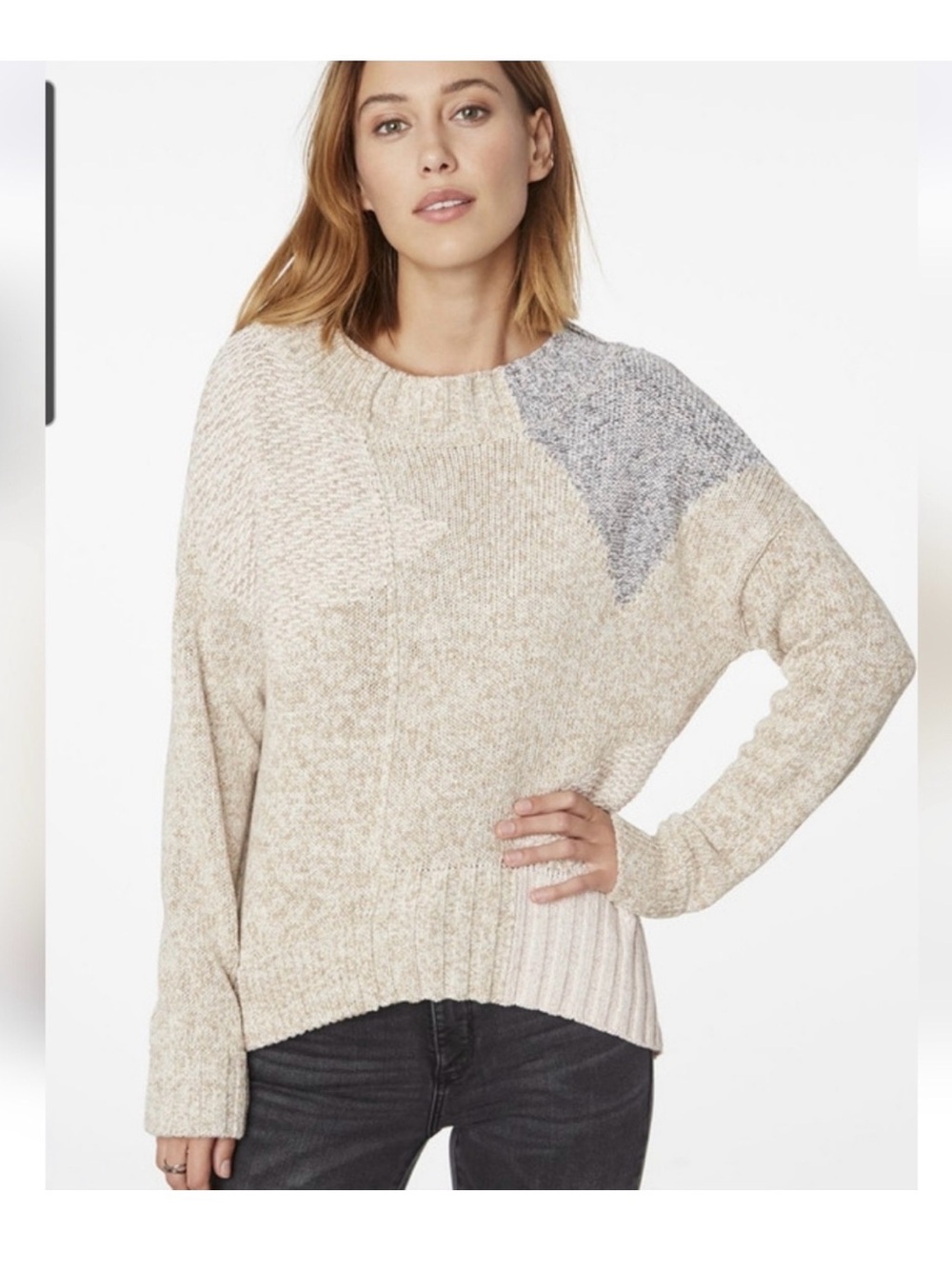 525 America Color Block Asymmetrical‎ Hem Sweater small